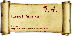 Timmel Aranka névjegykártya